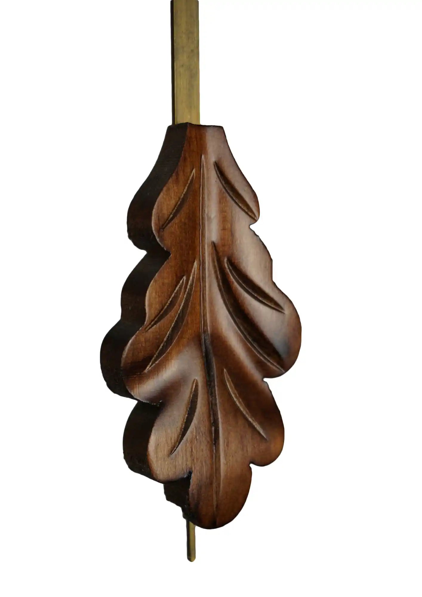 This acorn-adorned brown hunting mechanical 8 day cuckoo clock shows several animals found in the Black Forest. Precisely hand carved to the finest detail such as hunting horn wrapped around the clocks face, hounting pouch hanging beneath it, guns up the 