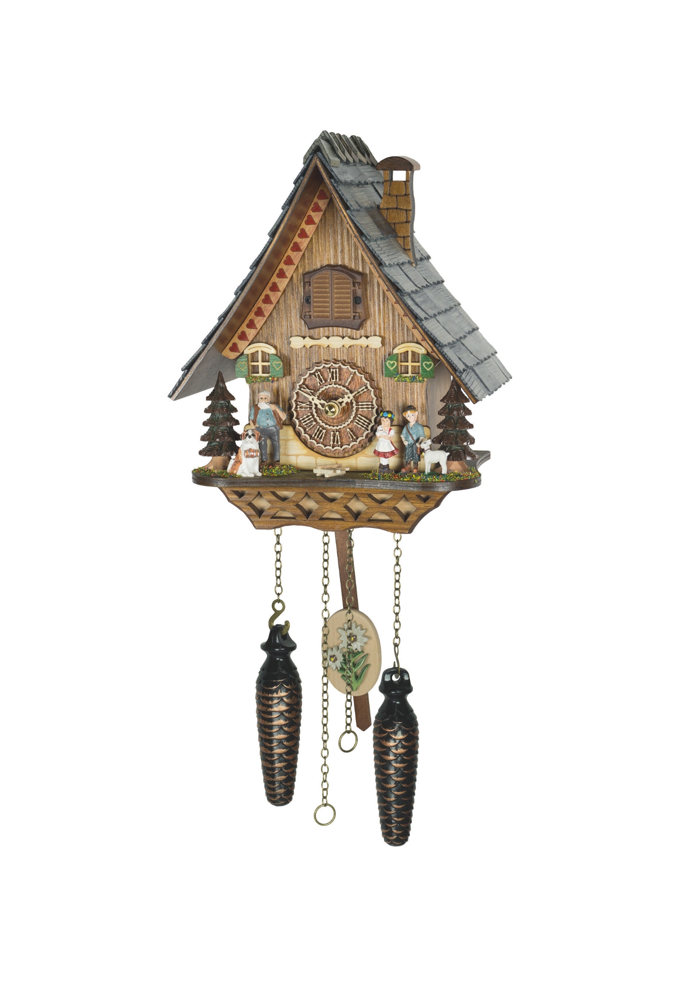 Chalet Battery Operated / Quartz Cuckoo Clock following Heidi storyline and plays music made by Trenkle Uhren