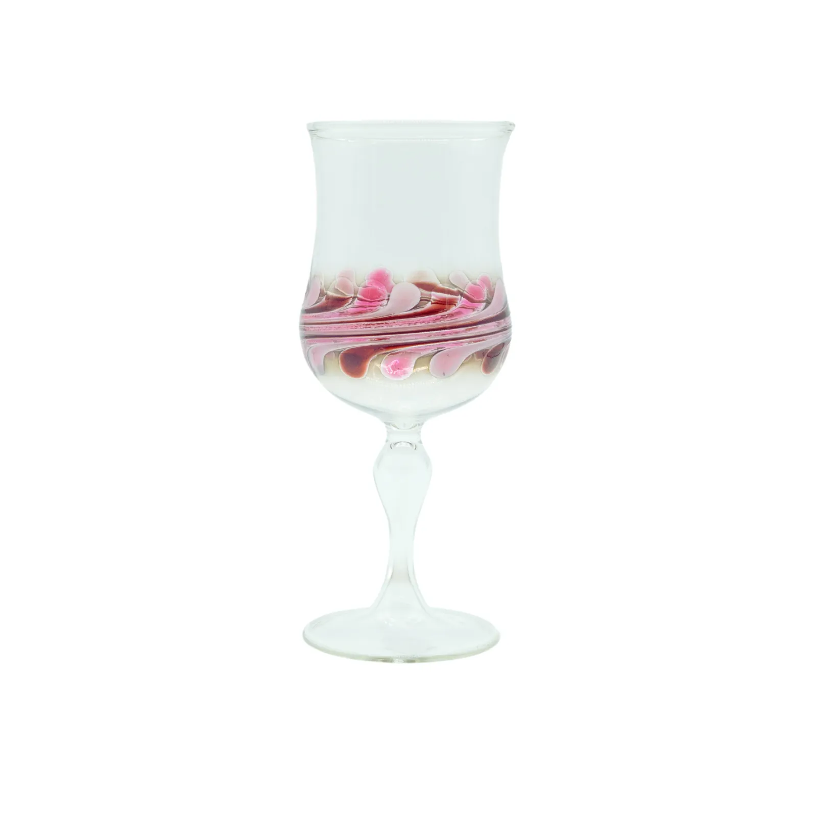 wine glass from Ravenna set in pink color hand made by our glassblower in our very own glassmanufactory out of thin fine glass in the Black Forest Hofgut Sternen