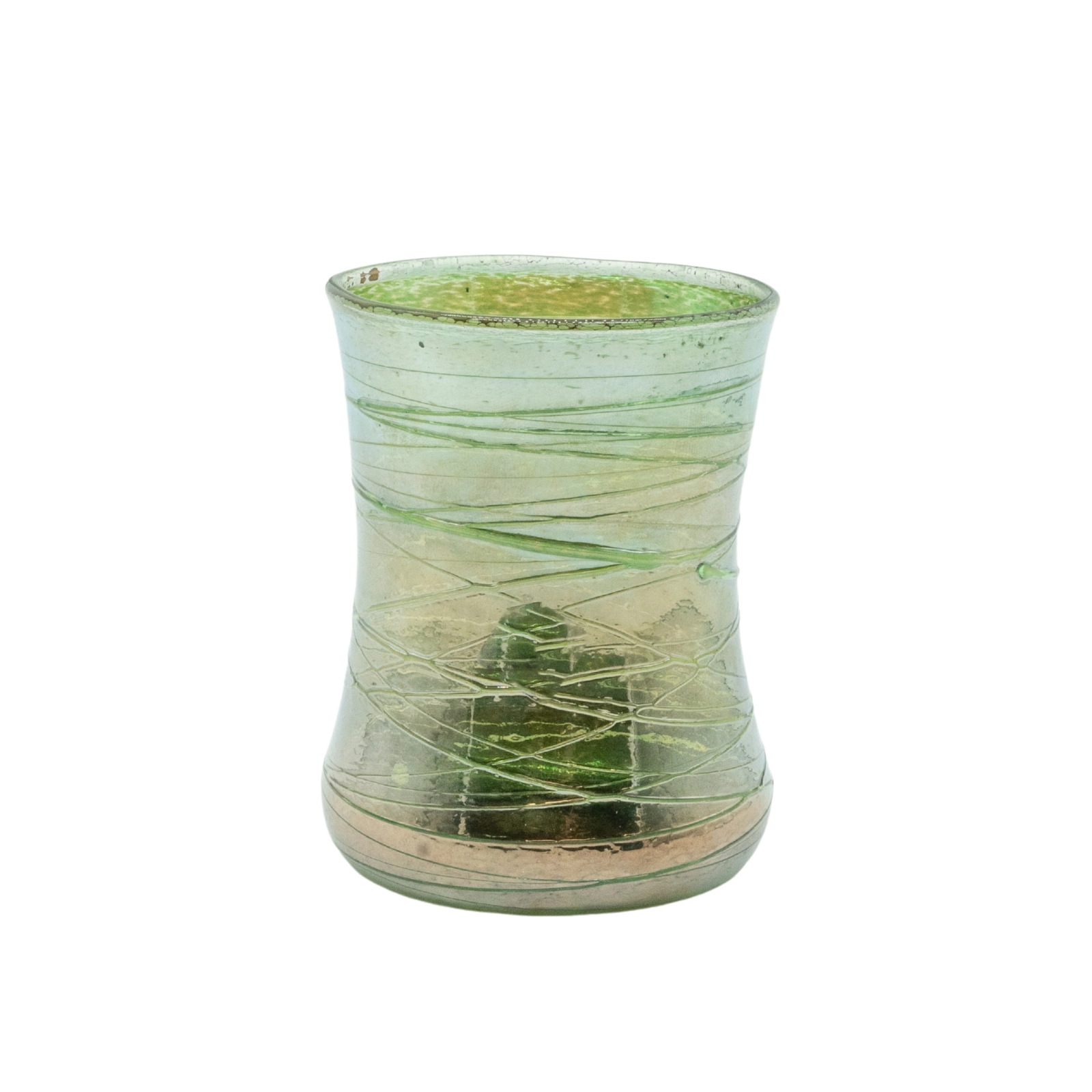 Artistic green fine mug glass from the Hell Valley set, handmade by our glassblower in our very own glassmanufactory in the Black Forest Hofgut Sternen