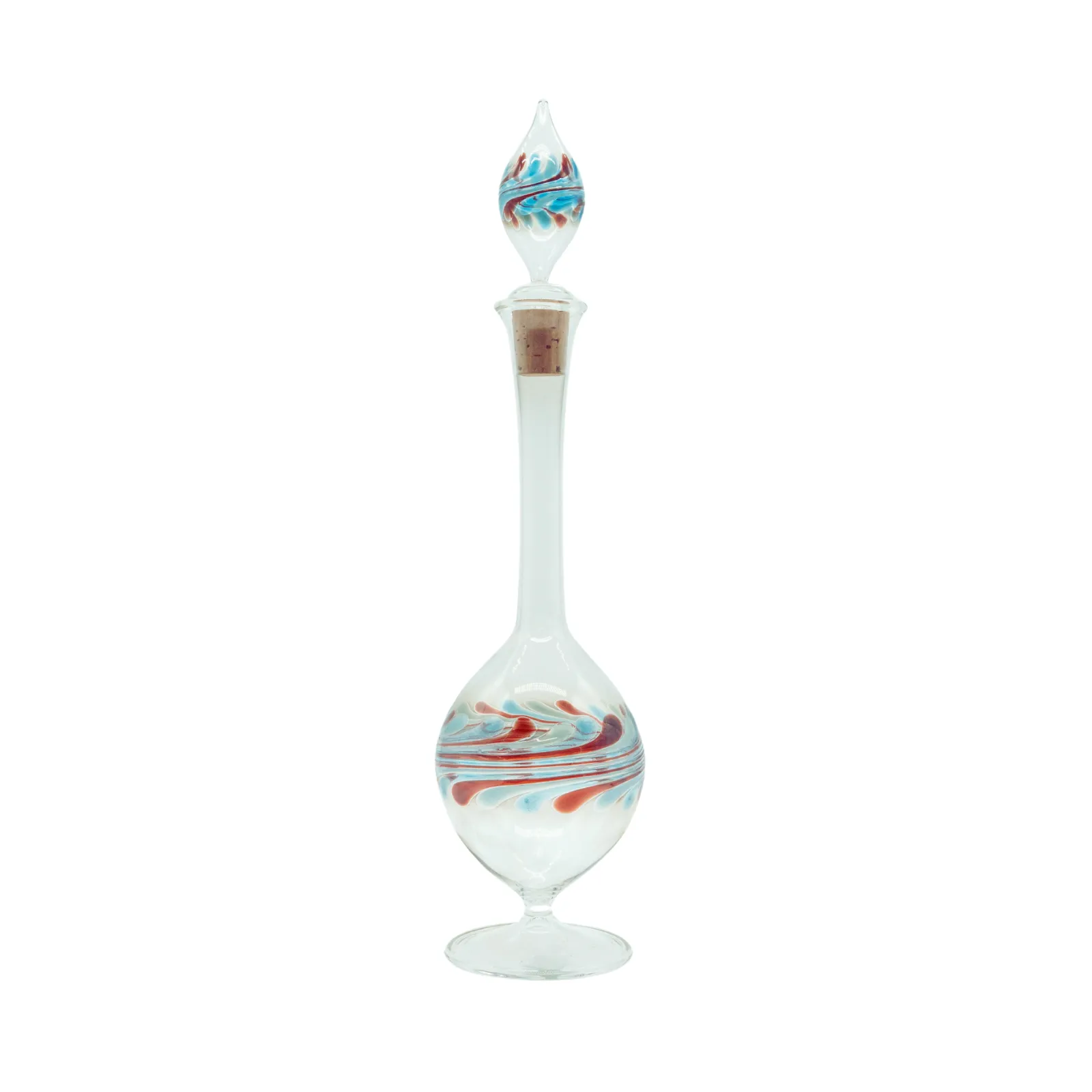 Beautiful torquise fine glass decanter from the Ravenna set named after Ravenna Gorge, handmade by our glassblower in our very own glassmanufactory in the Black Forest Hofgut Sternen