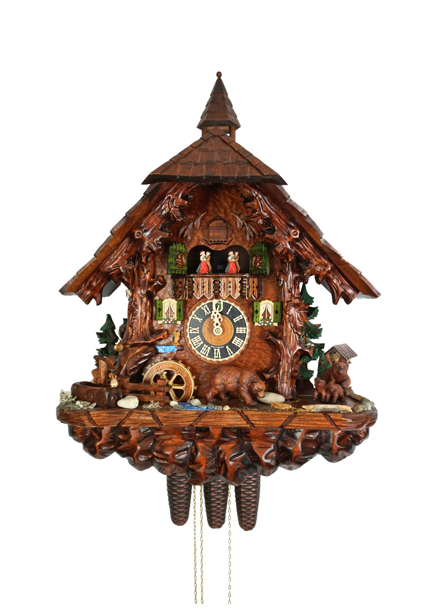 thumbnail image 2 of Kendal Large Tabletop Handcrafted Wood Cuckoo Clock House Home Decor With Singing Bird Black Forest Bird Decoration Mx23 2 2 of 9