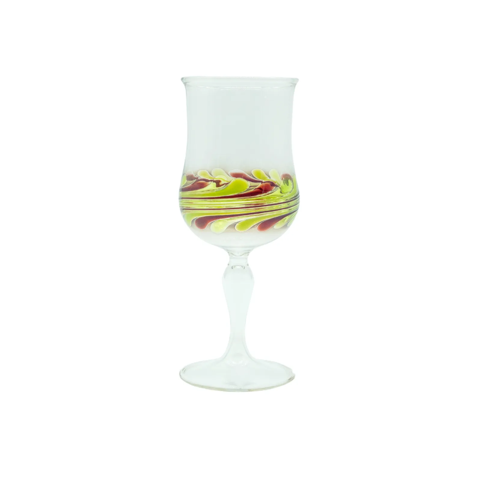 wine glass from Ravenna set in green color hand made by our glassblower in our very own glassmanufactory out of thin fine glass in the Black Forest Hofgut Sternen