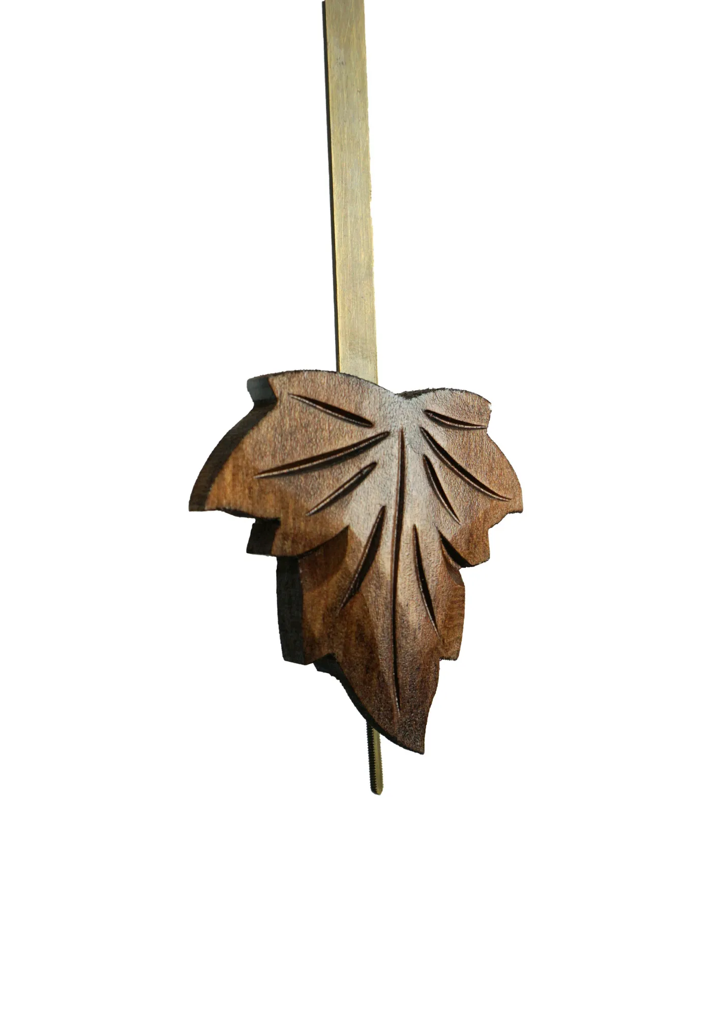 Hand carved traditional mechanical brown black forest cuckoo clock with squirrels and cuckoo bird carvings made by Hönes