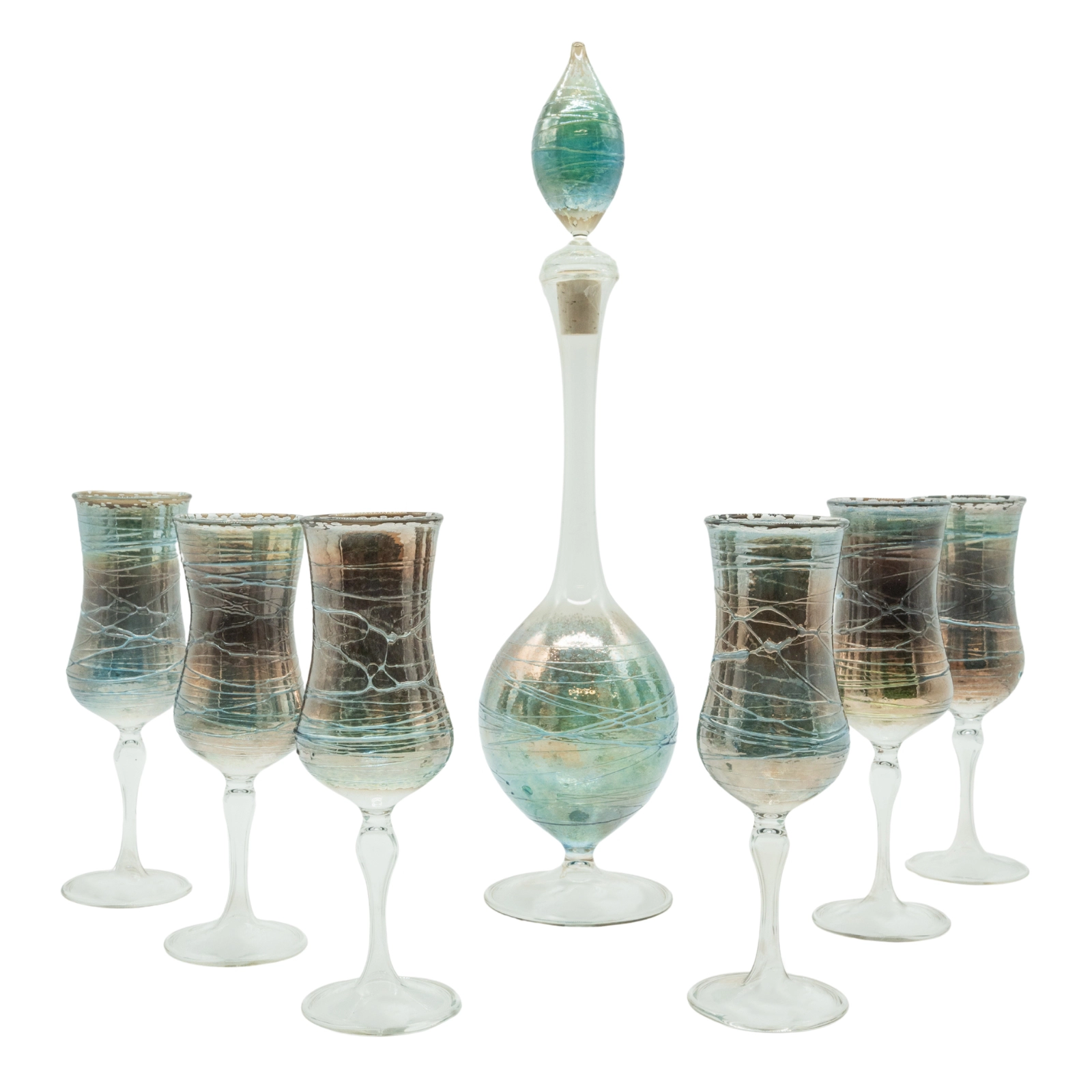 Hell Valley Decanter Blue (3) Beautiful blue fine glass decanter from the Hell Valley set, handmade by our glassblower in our very own glassmanufactory in the Black Forest Hofgut Sternen