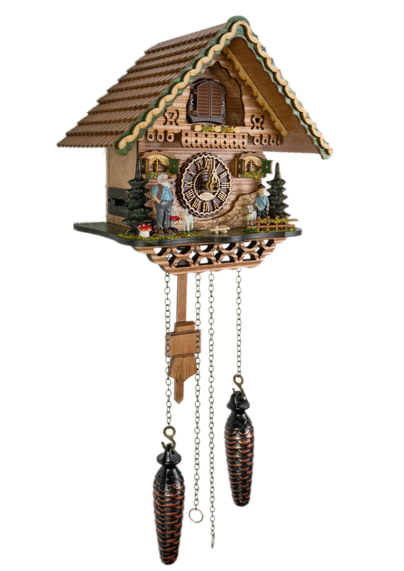 Heidi Story Black Forest Chalet battery cuckoo clock with music made by Trenkle Uhren