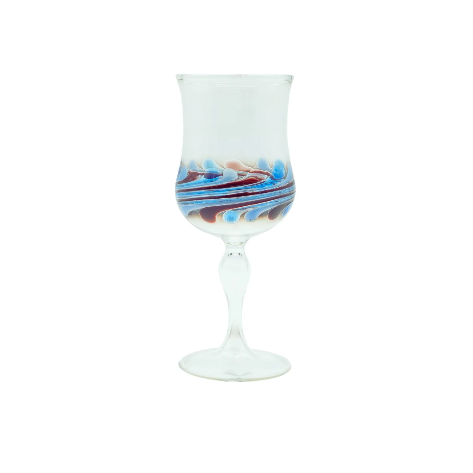wine glass from Ravenna set in blue color hand made by our glassblower in our very own glassmanufactory out of thin fine glass in the Black Forest Hofgut Sternen