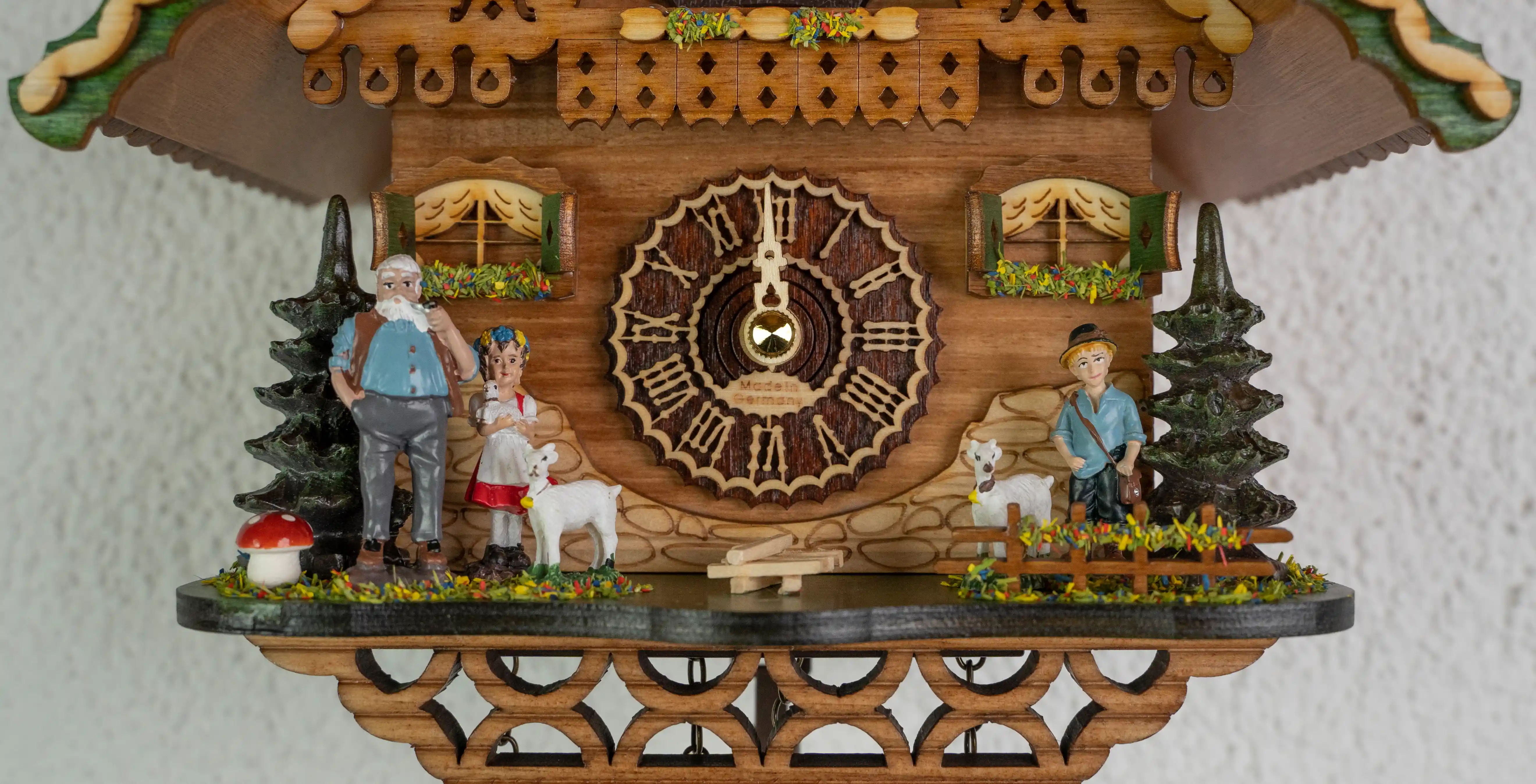 Heidi Story Black Forest Chalet battery cuckoo clock with music made by Trenkle Uhren