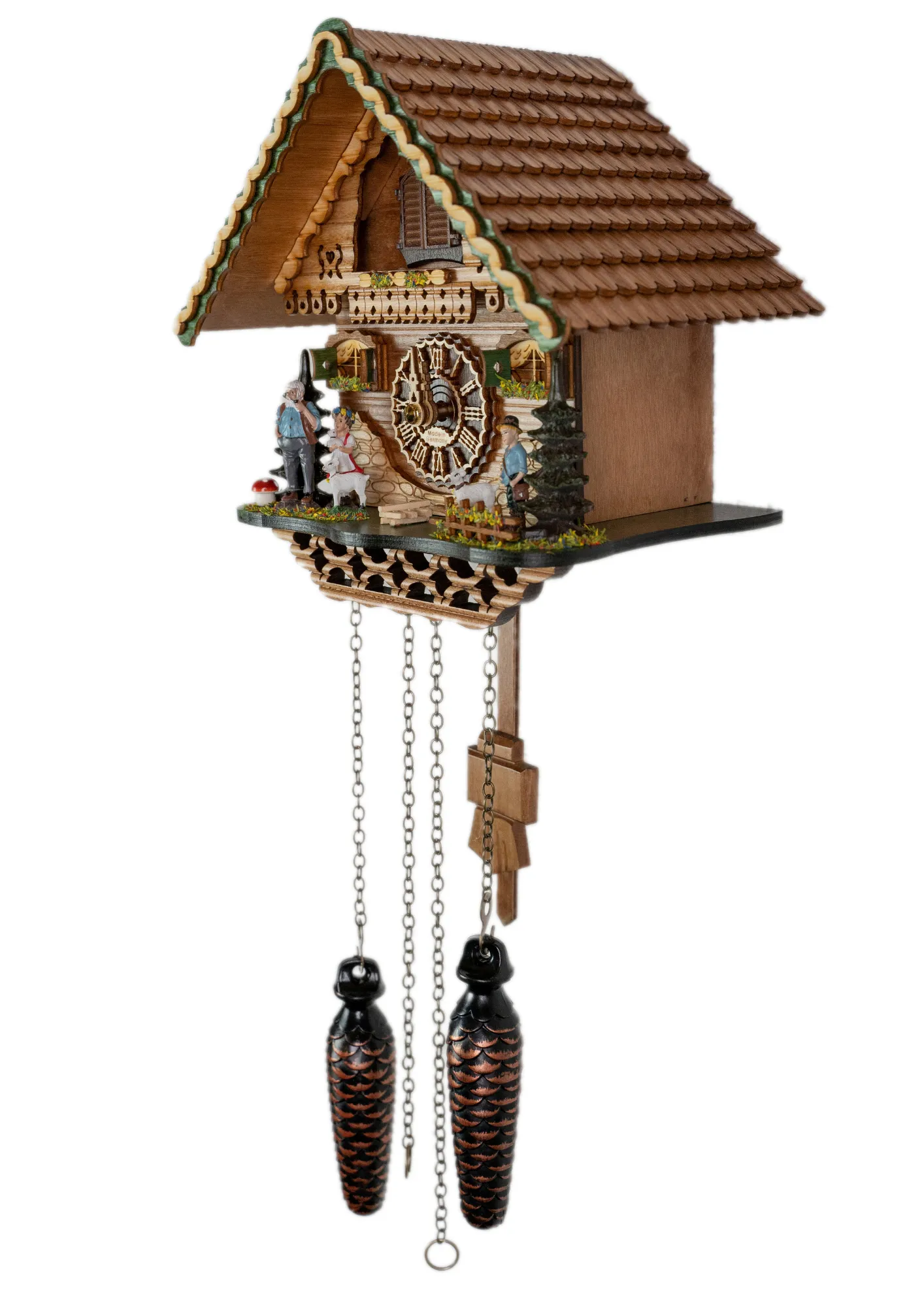 Heidi Story Black Forest Chalet battery cuckoo clock with music made by Trenkle Uhren