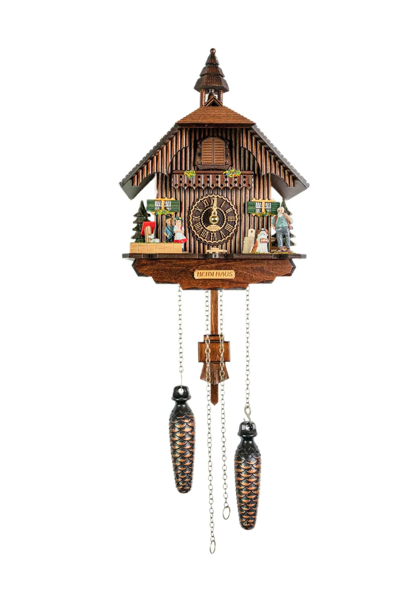 Chalet Battery Operated / Quartz Cuckoo Clock following Heidi story line and plays music made by Trenkle Uhren