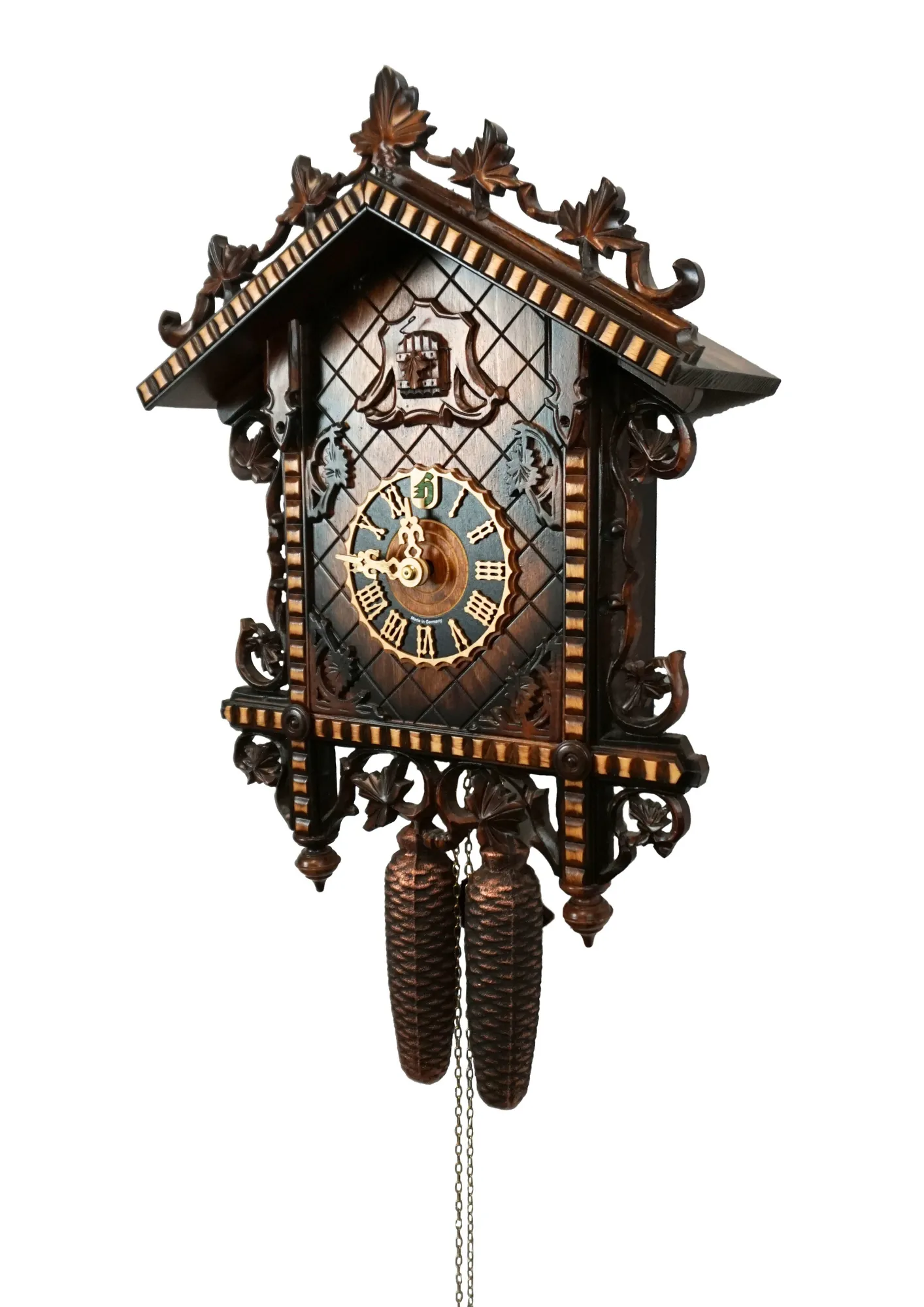 Cuckoo Clock Train station 8 Day Movement (2) medium sized authentic Black Forest mechanical cuckoo clock originaly designed for a cuckoo clock competition in 1860s, meant to represent the train station duing the German industrial revolution